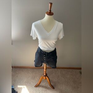 Free People black denim shorts